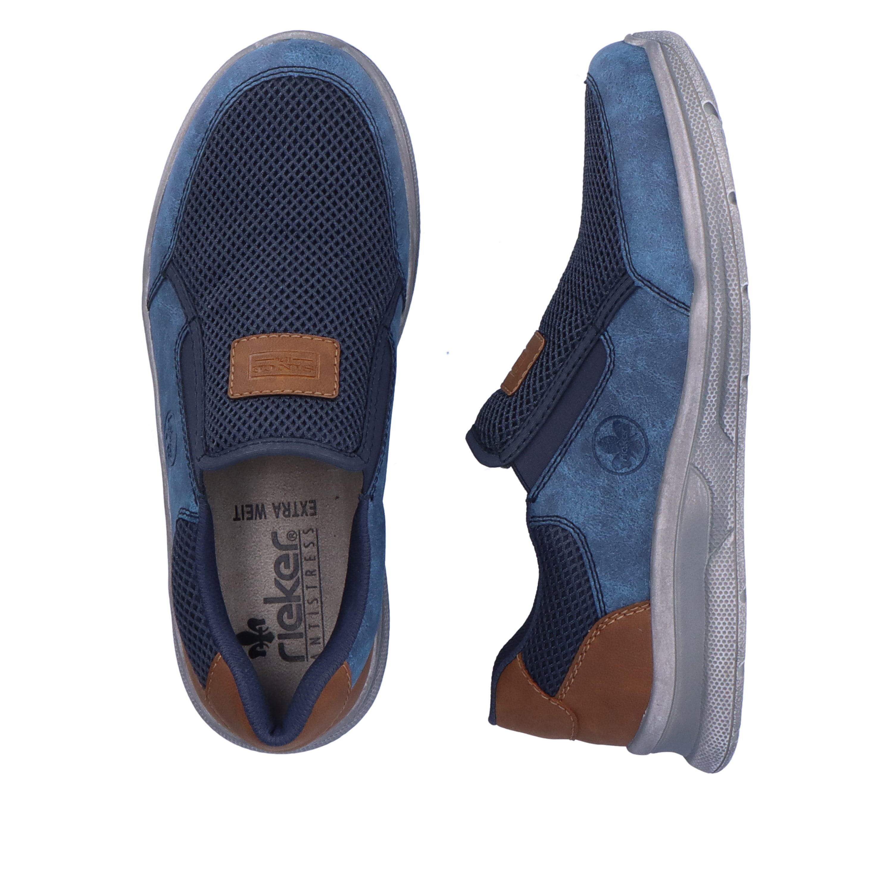 Rieker Herren Slipper azurblau