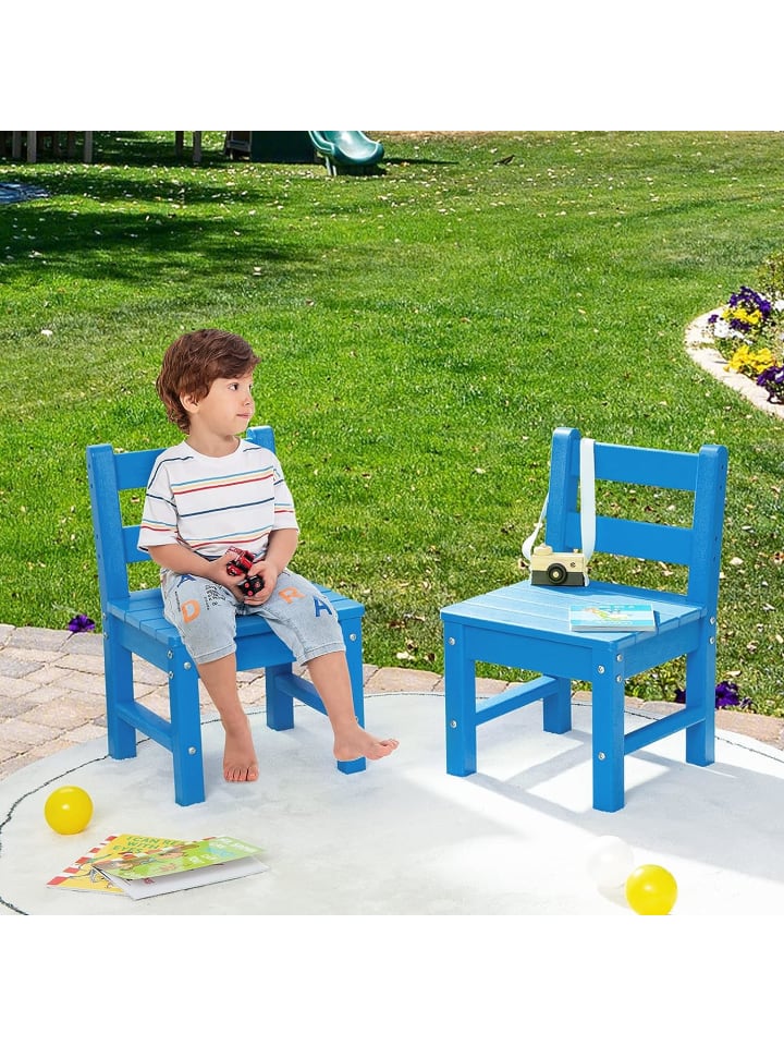 COSTWAY 2er Set Stühlen in Blau günstig kaufen 64 cm