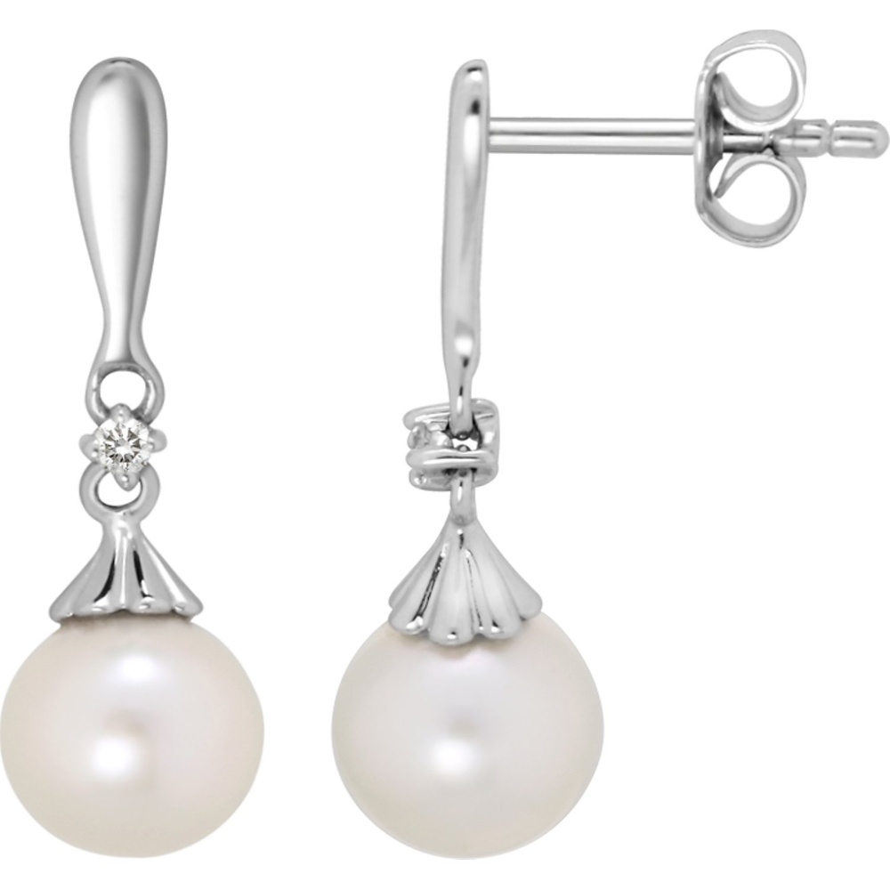 Valeria Boucles d'oreilles 375 Or blanc Boucles d'oreilles