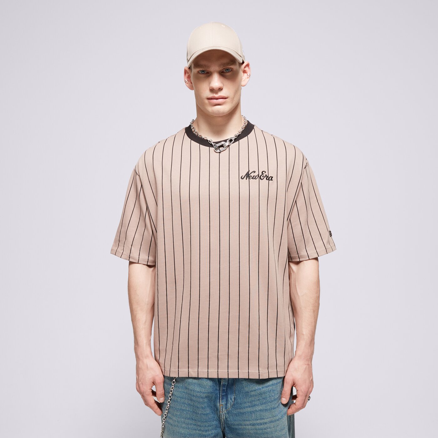NEW ERA T-SHIRT NE PINSTRIPE OS NONE Braun