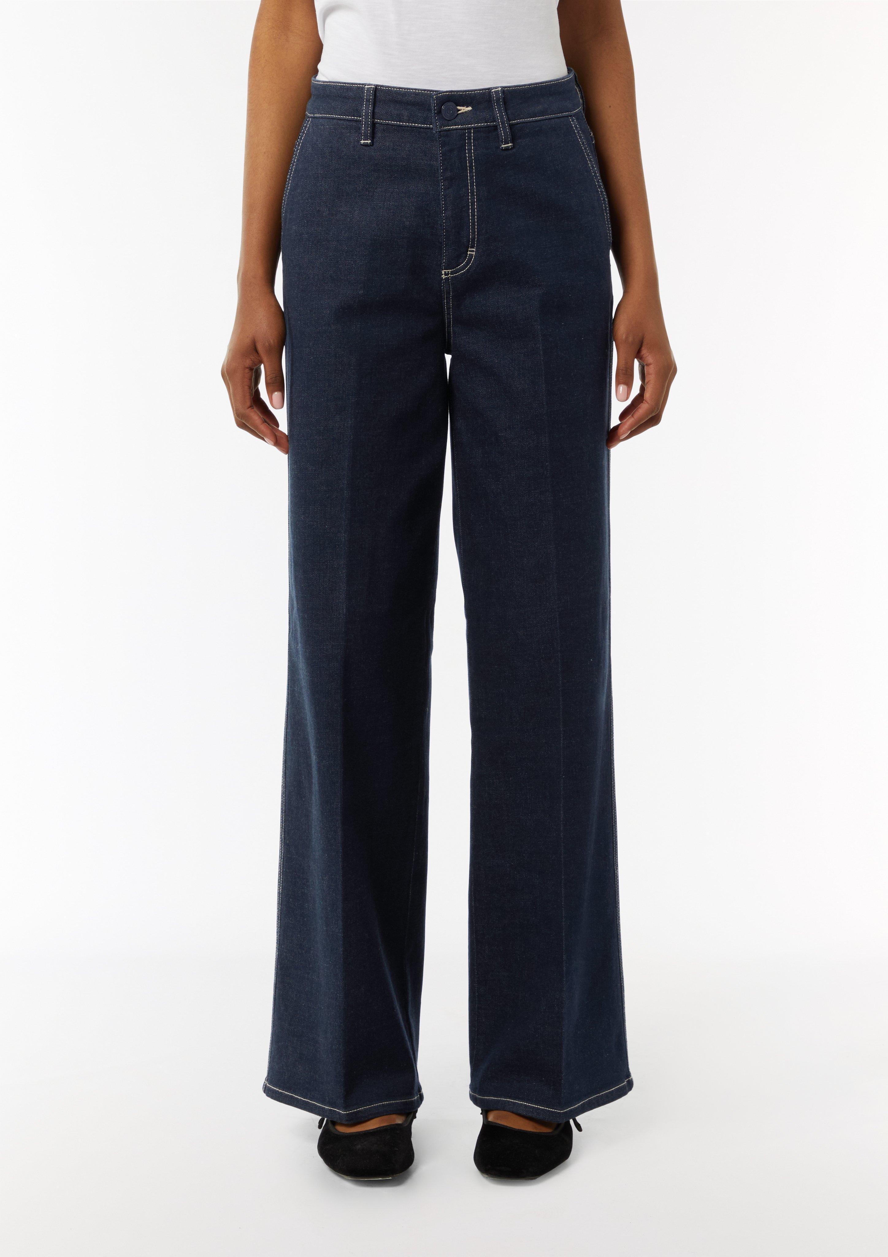 Jeans-Hose mit Wide leg - navy