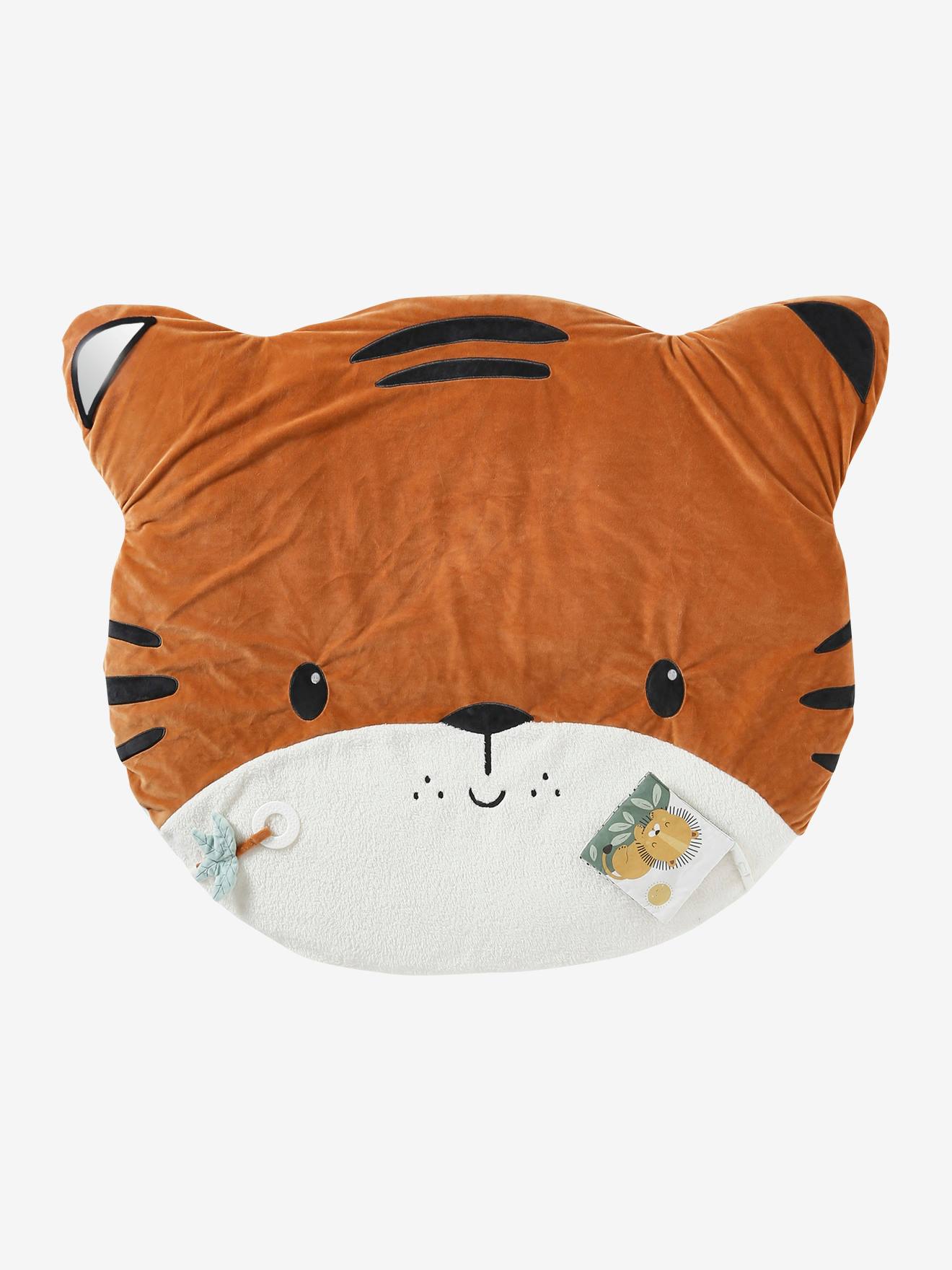 Vertbaudet Baby Activity-Decke mit Spielbogen, Tiergesicht - orange tiger/pandafreunde