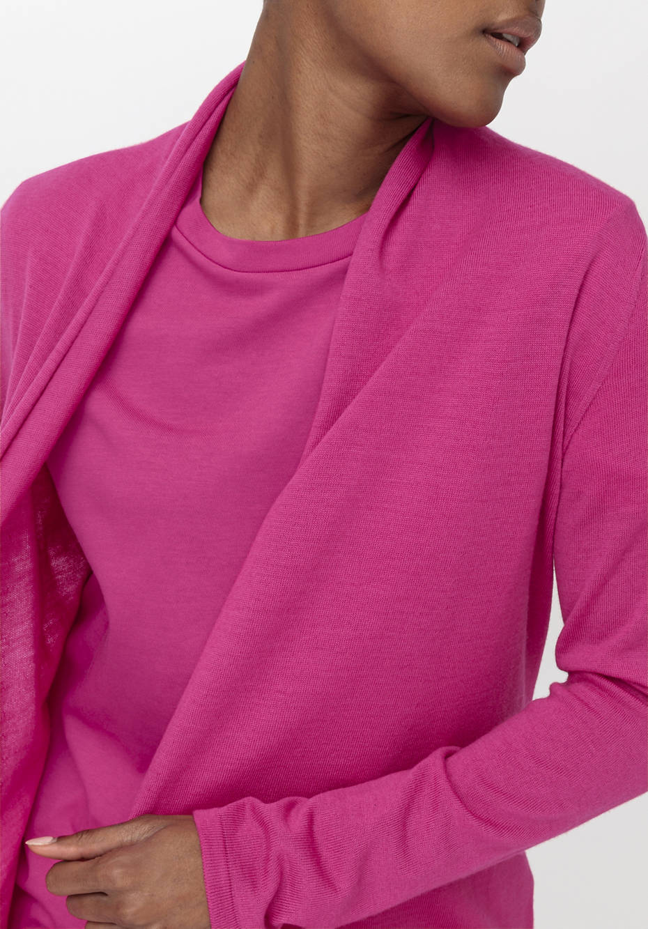 Long Strickjacke aus reiner Bio-Merinowolle