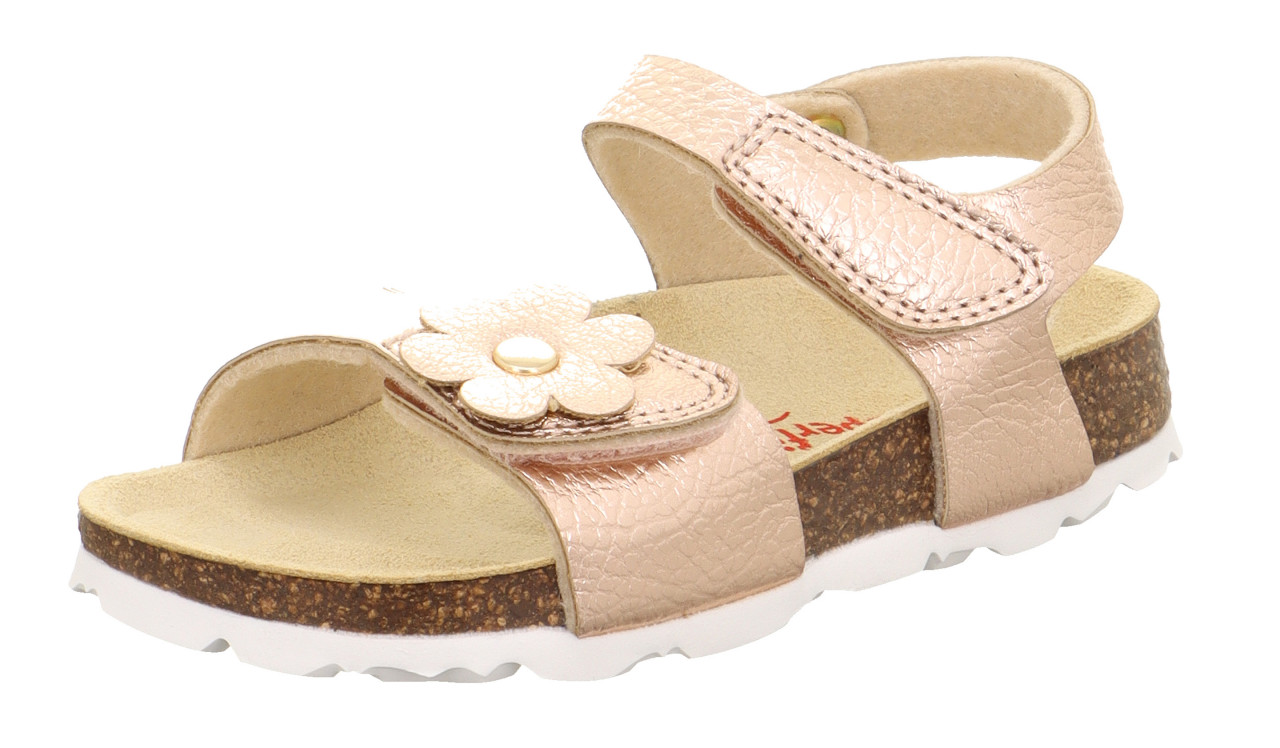 FUSSBETTPANTOFFEL - BronzeSandale mit Klettverschluss