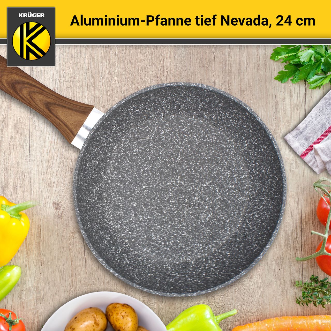 Karl Krüger Aluminium Pfanne NEVADA tief, 24 cm