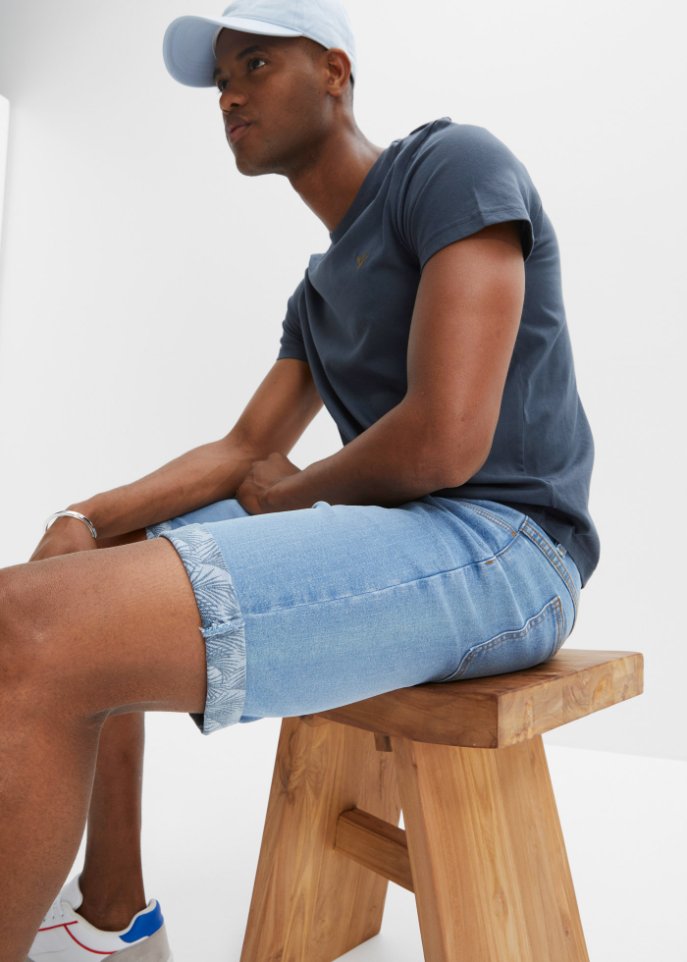 Stretch-Jeans-Bermuda, Regular Fit