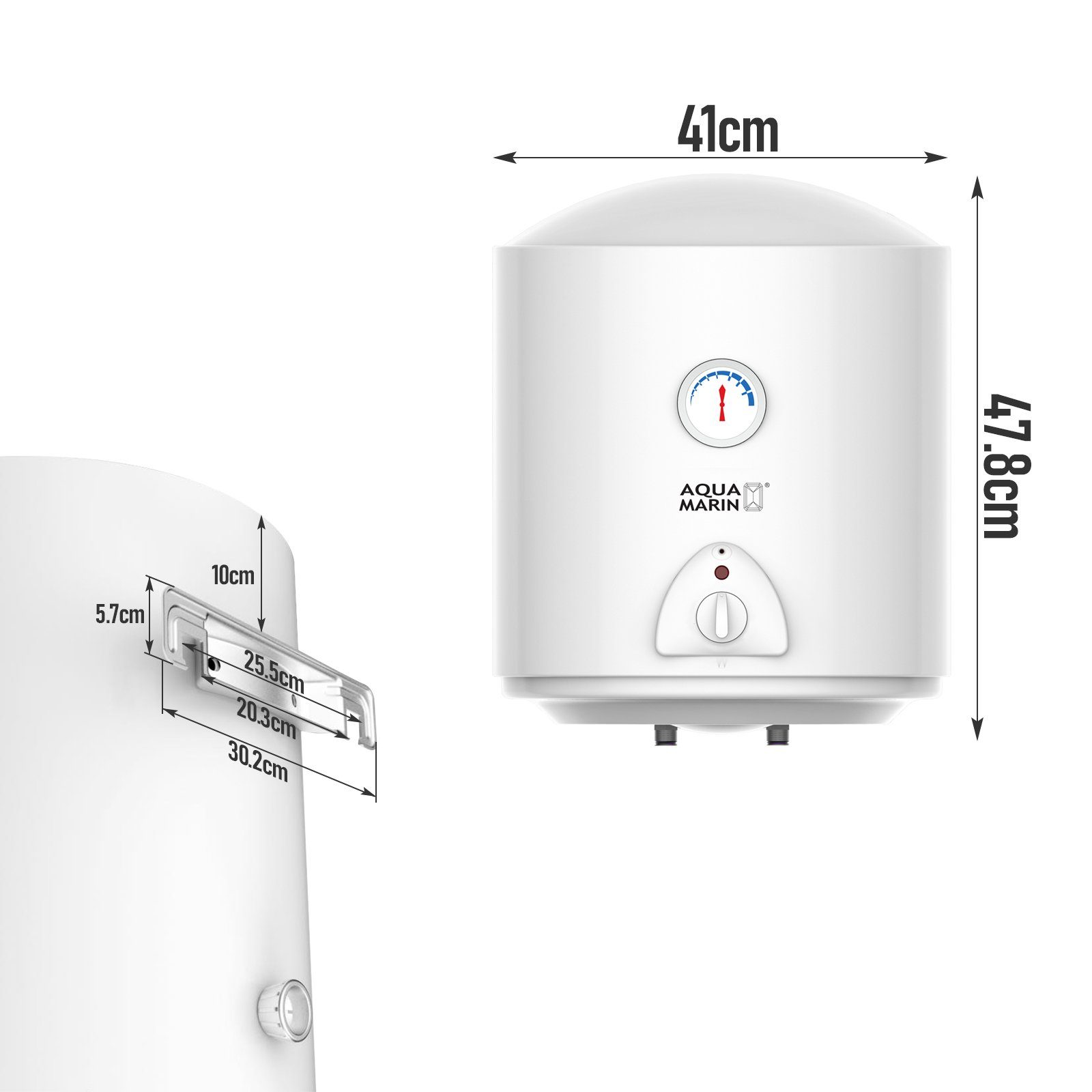 Aquamarin Wandspeicher Elektro Warmwasserspeicher - 30,50,80,100 Liter, 1500W Heizleistung