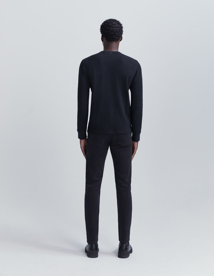 T-shirt noir bio maille reliefée Homme