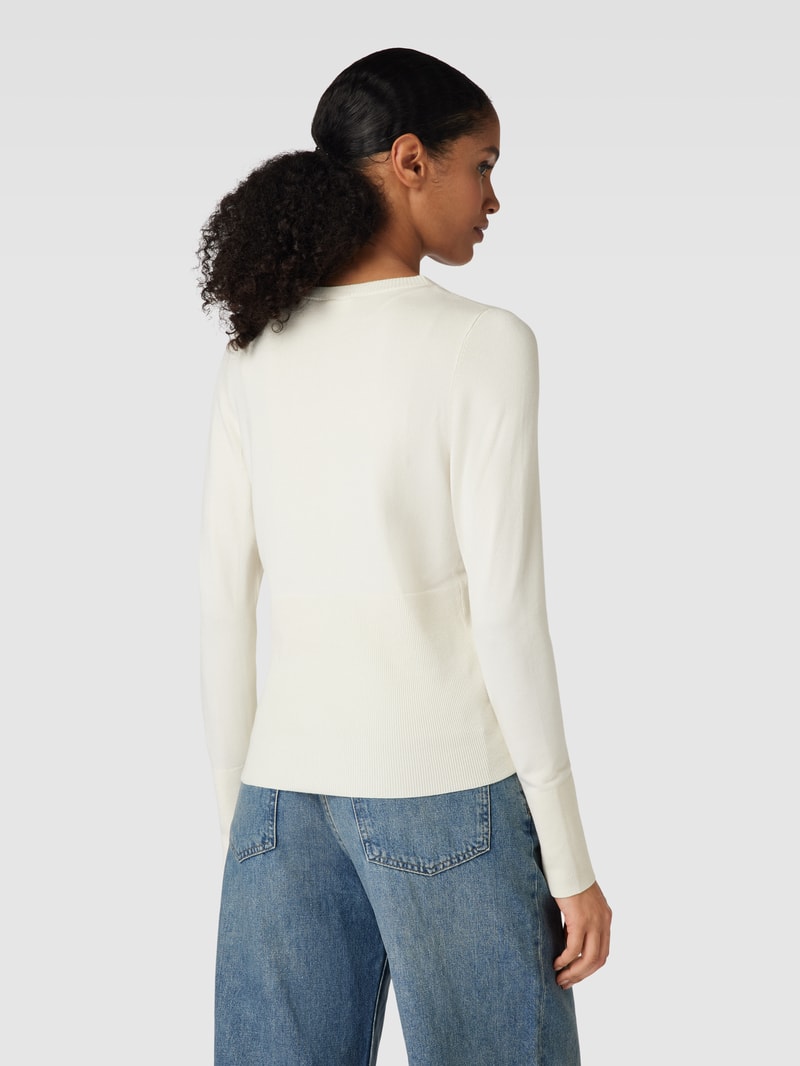 Strickpullover in Wickel-Optik in ecru
