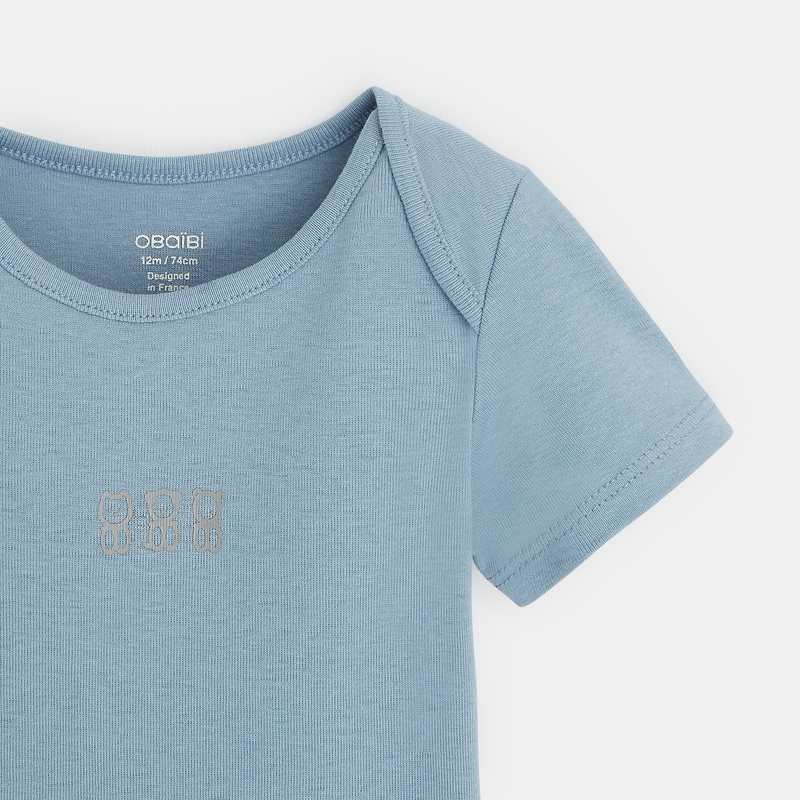 Body manches courtes col US (lot de 5) bleu naissance