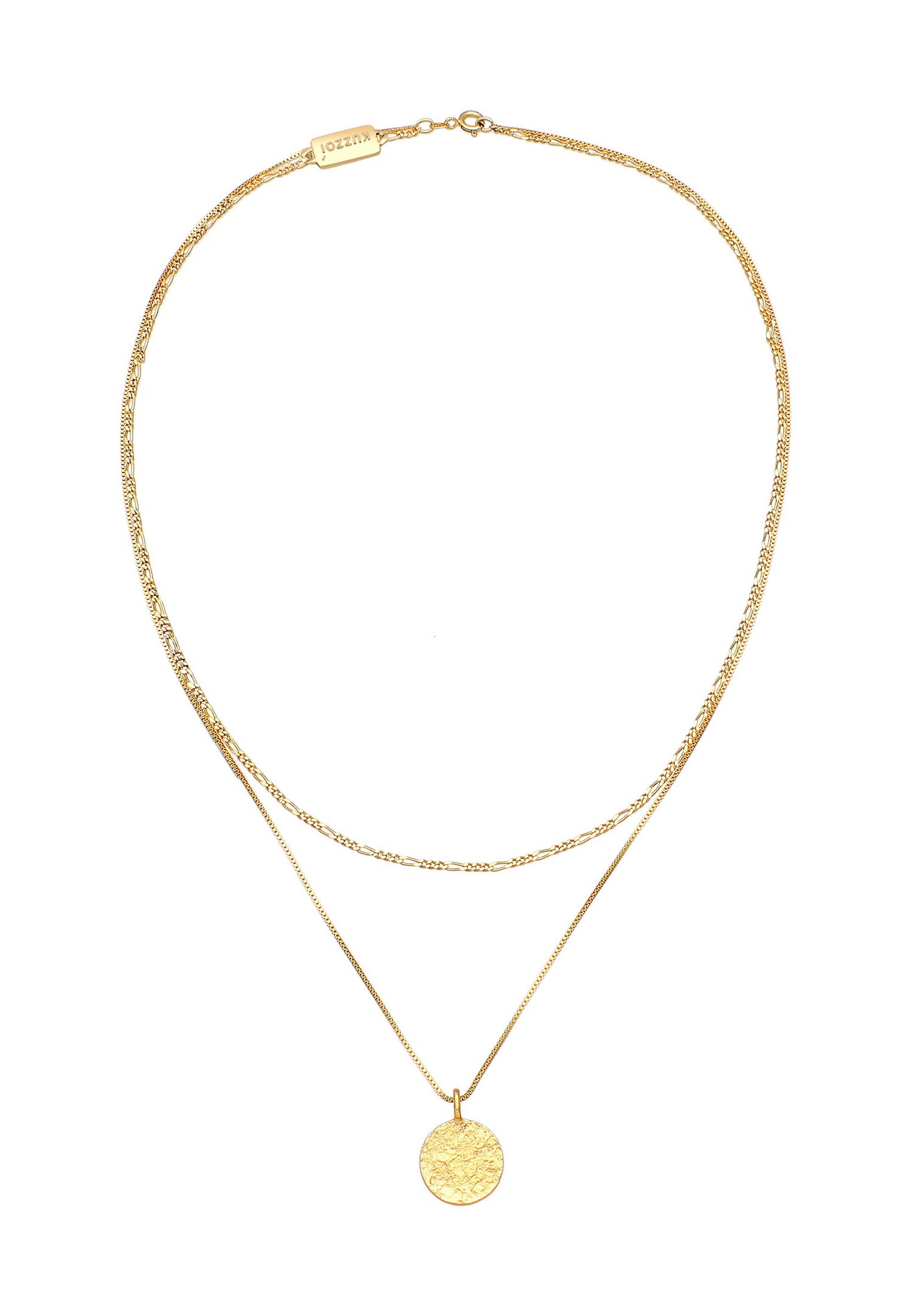 Ciondolo da uomo KUZZOI Figaro con placca veneziana in argento sterling 925
