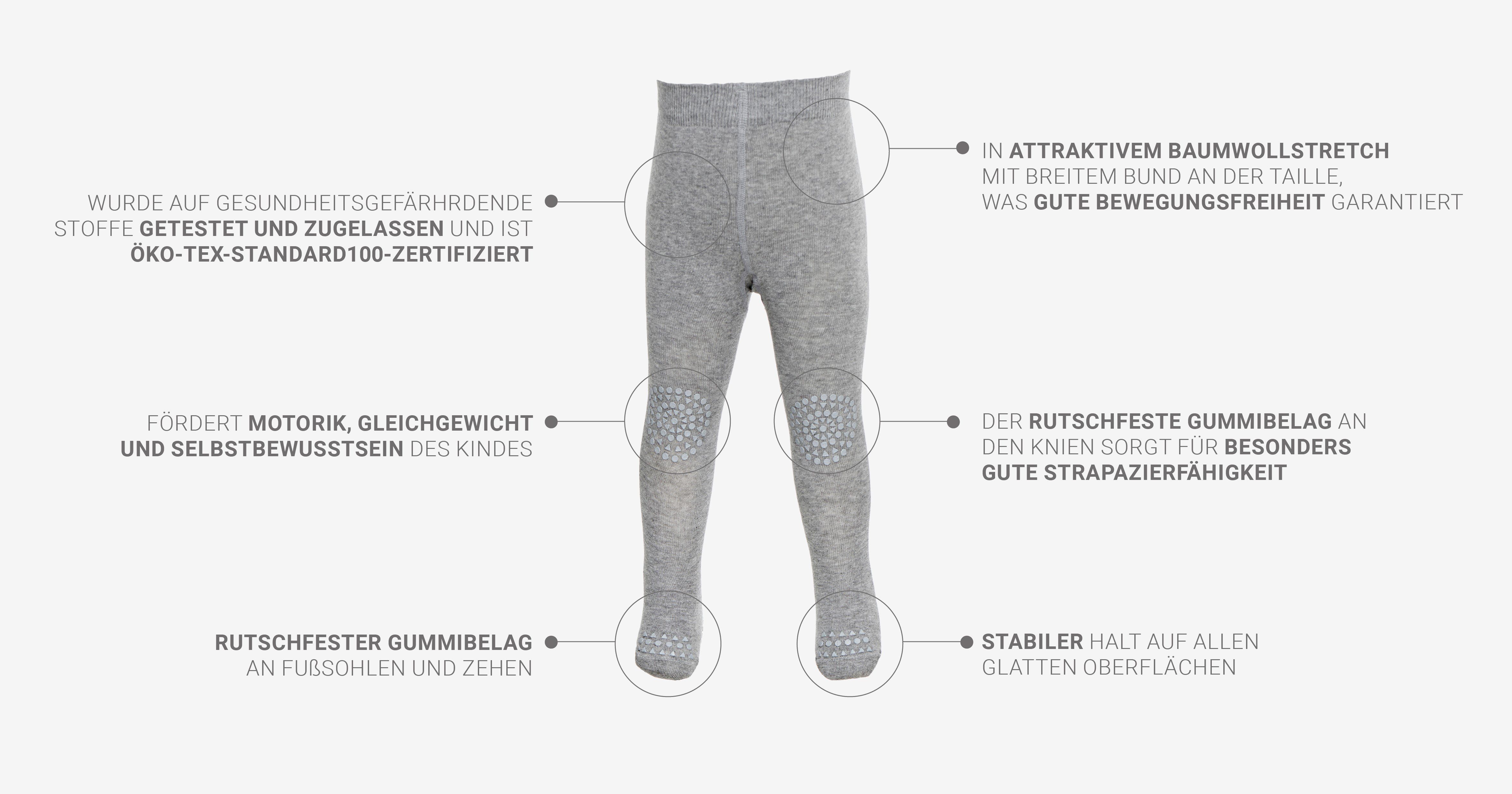 GoBabyGo Thermostrumpfhose Krabbel Strumpfhose aus Wolle mit ABS Noppen für Babys & Kleinkinder