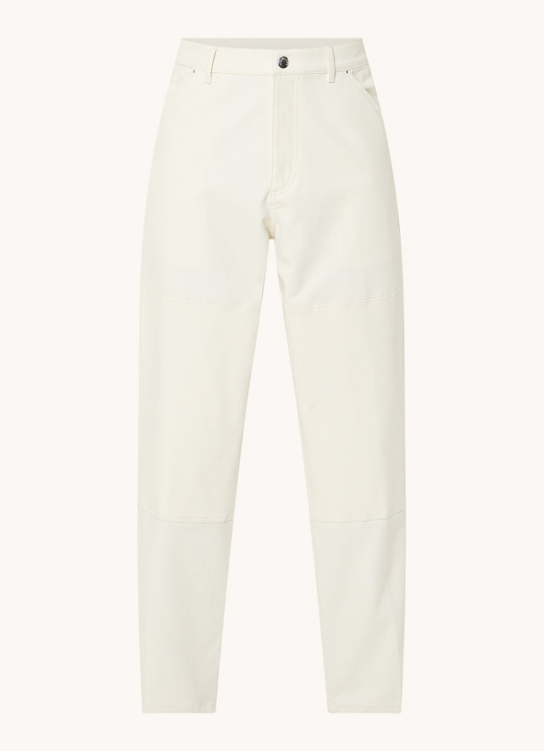Blugi Moncler cu croială largă și imprimeu colorat distressed