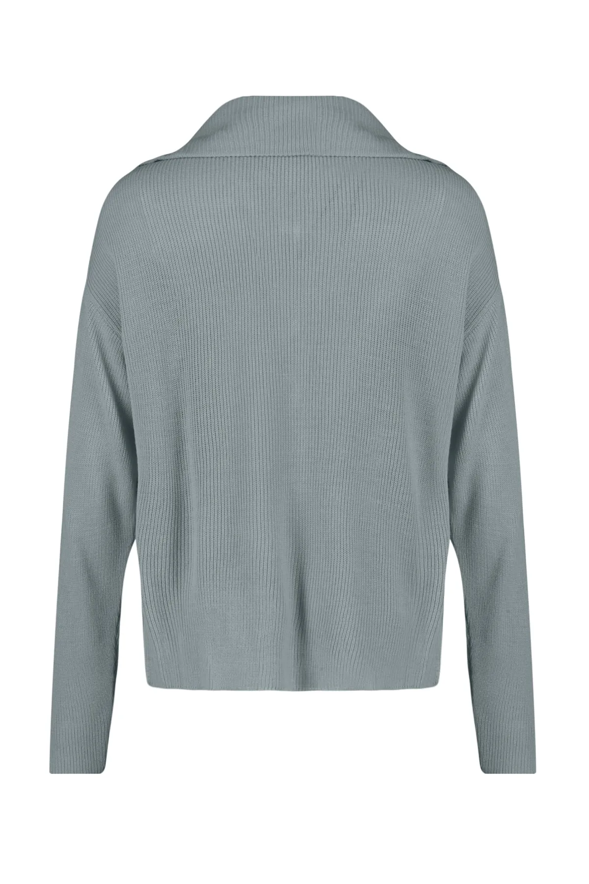 Trendyol Collection  Grauer Strickcardigan mit Reißverschlussdetail TWOAW23HI00189