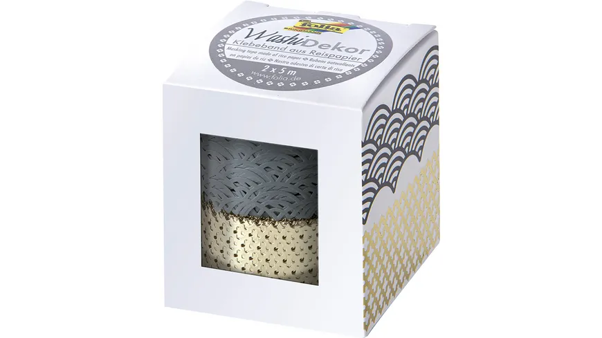 folia Washi-Dekor grau/gold 10 m