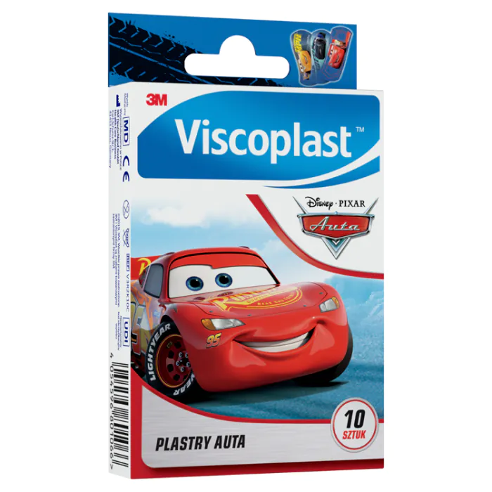 Curativos Viscoplast Cars para crianças, 7,2 x 2,5 cm