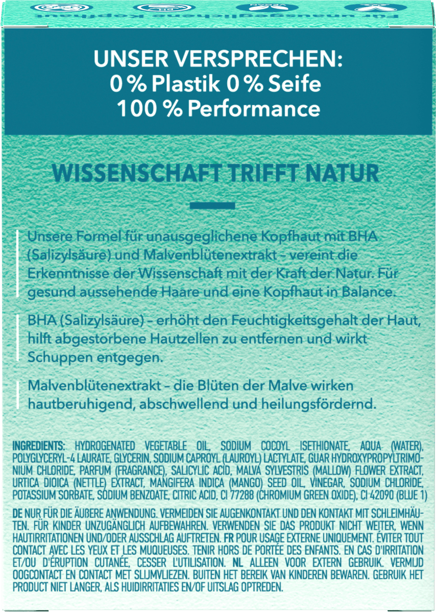 Festes Shampoo Kopfhautpflege mit Salicylsäure, 80 g