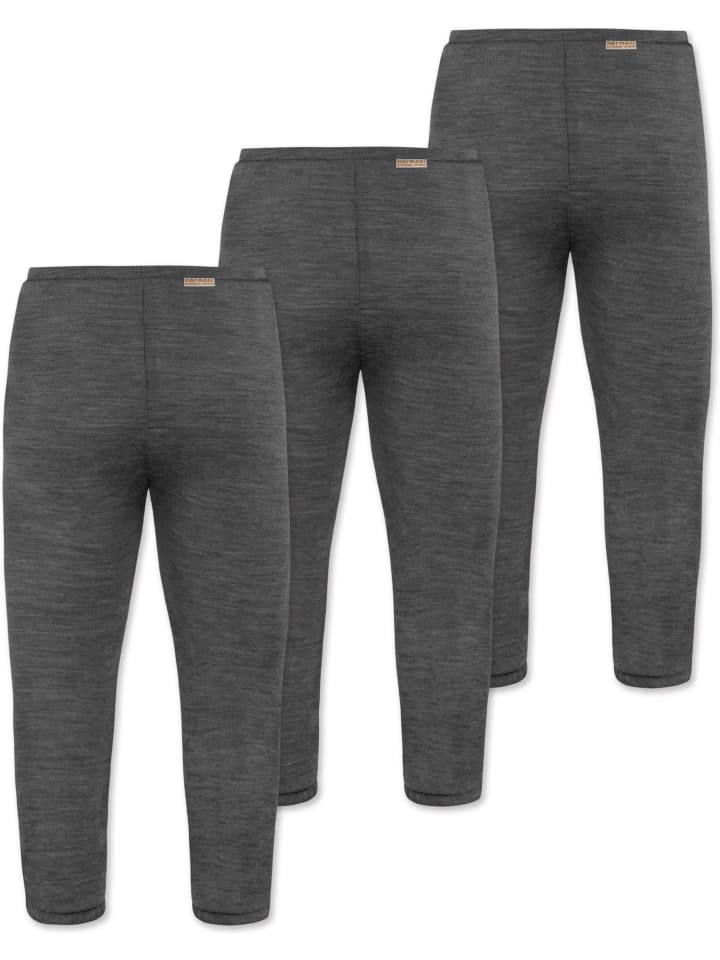 Normani Outdoor Sports 3er Pack Baby Merino Hose mit Füßen in Anthrazit günstig kaufen