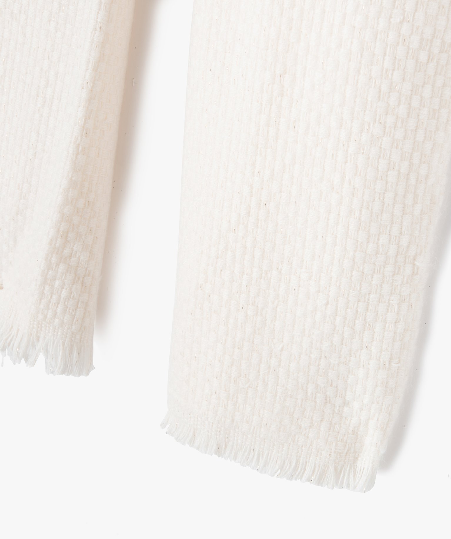 Echarpe femme en maille fantaisie pailletée beige | GEMO