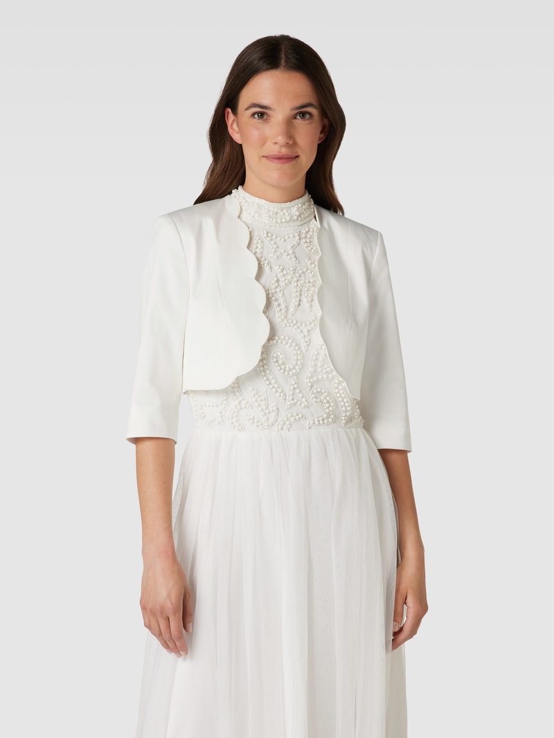 Bolero mit 3/4-Arm in weiß