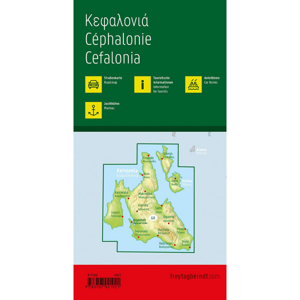 KEFALONIA, STRAßENKARTE 1:50.000, FREYTAG &  BERNDT - Straßenkarte