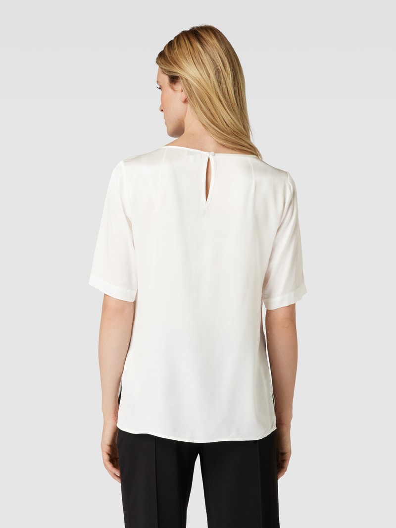 Blusenshirt aus Viskose mit U-Boot-Ausschnitt in offwhite