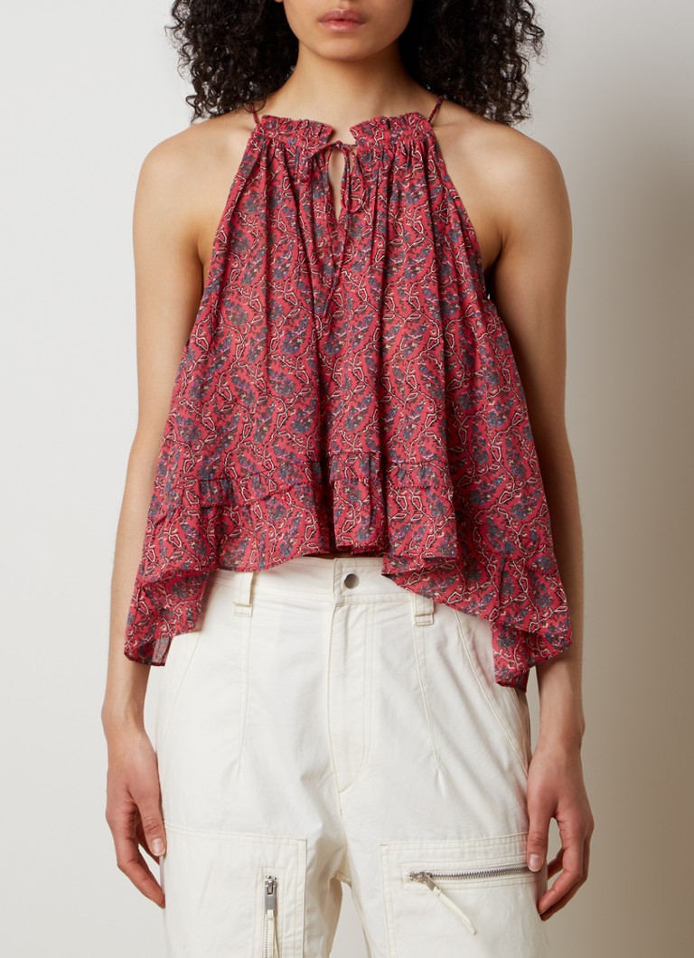 Isabel Marant Fabino οργανικό βαμβάκι με φλοράλ σχέδια και crop top