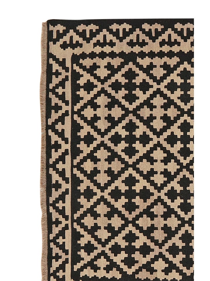 Rugtales Schurwoll-Teppich in Creme/ Schwarz günstig kaufen 200x152 cm
