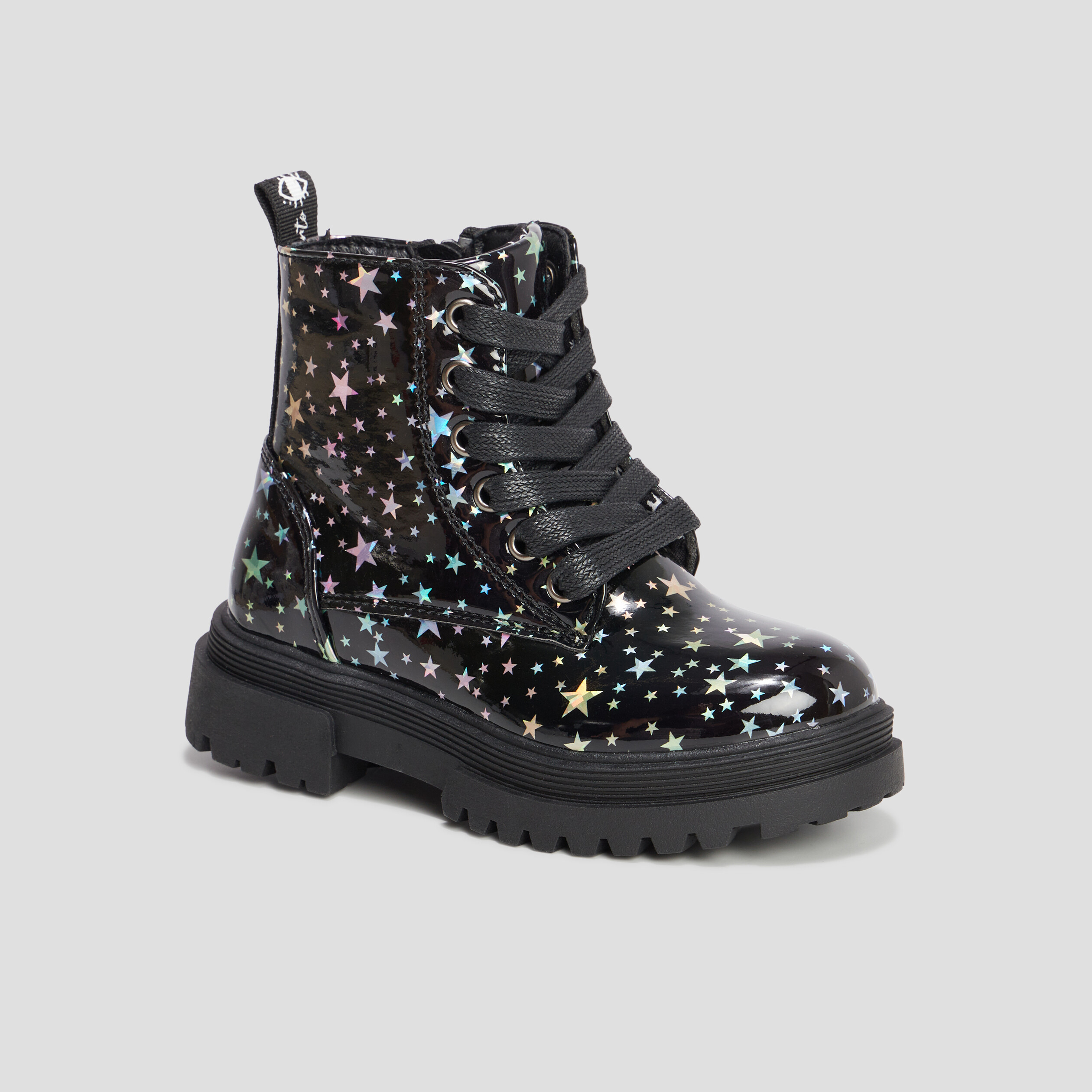Bottines vernies semelles crantées noir fille | La Halle