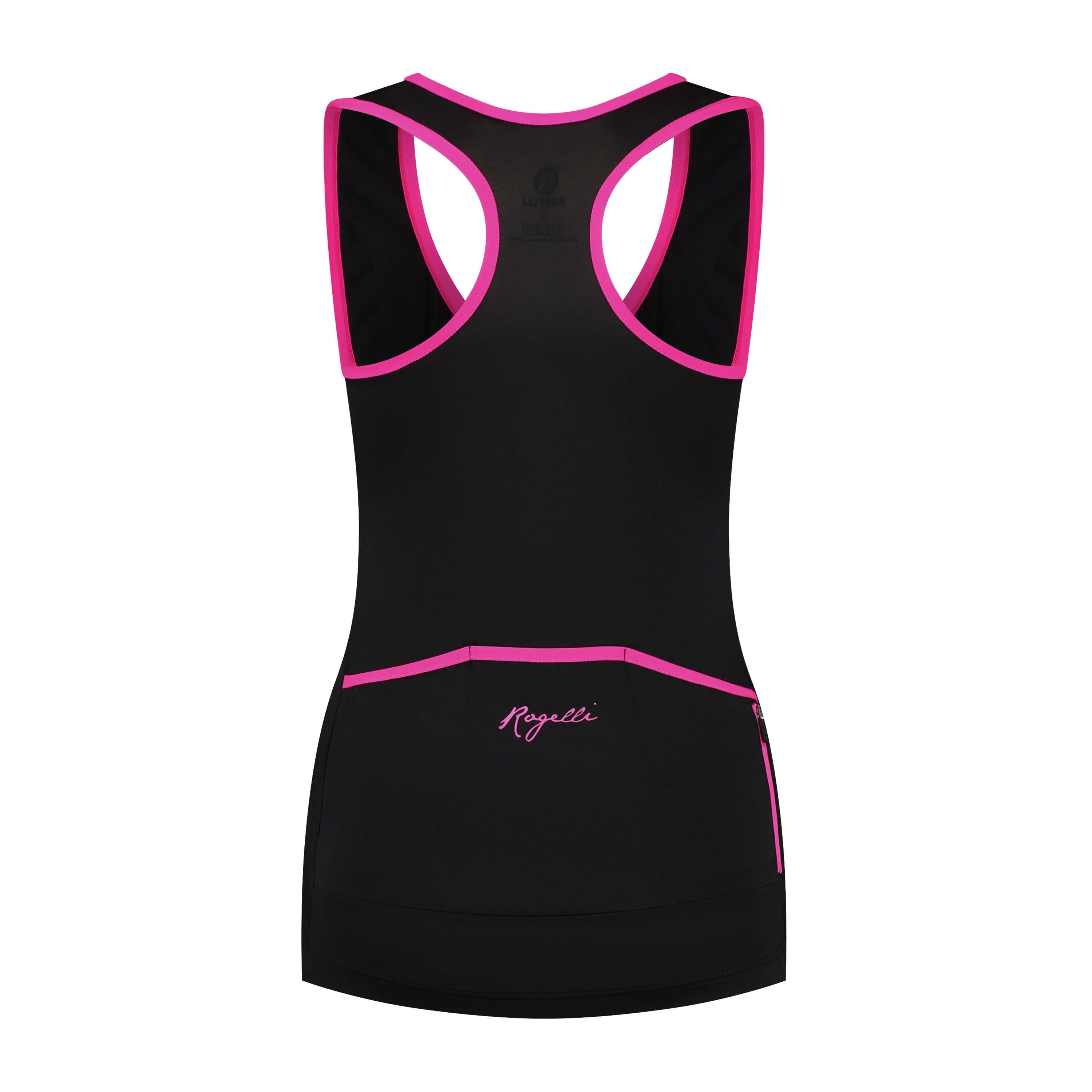 Rogelli Abbey Schwarz/Rosa Damen Radtrikot Ärmellos