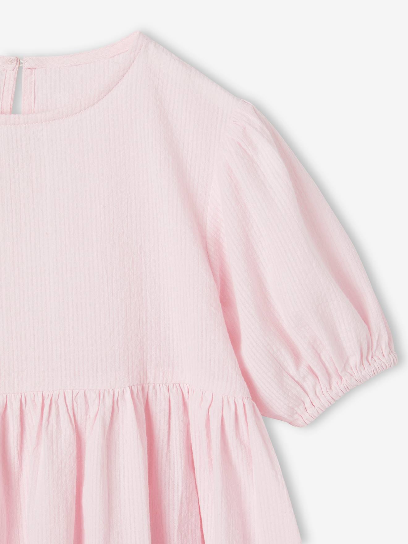 Vertbaudet Mädchen Kleid mit Ballonärmeln - lila