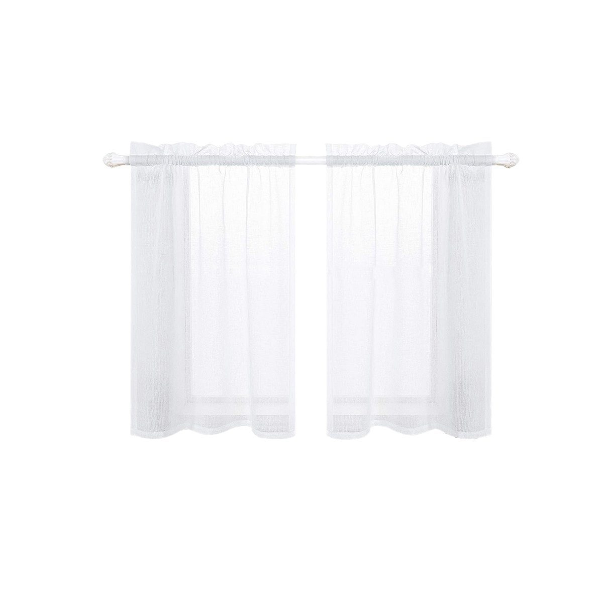 Schiebegardine Kurzgardine Wasserdicht, Transparent Bistrogardine, Scheibengardine, Sunicol, (2 St), Kurze Gardine, Voile Vorhange, Küche Fenstervorhang, 2 er Set