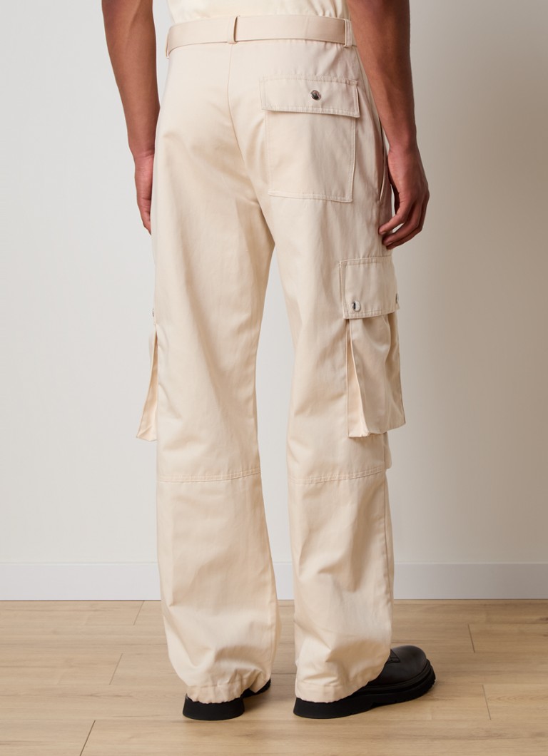 Pantaloni cargo Jacquemus cu croi larg, confecționați dintr-un amestec de in, cu curea.