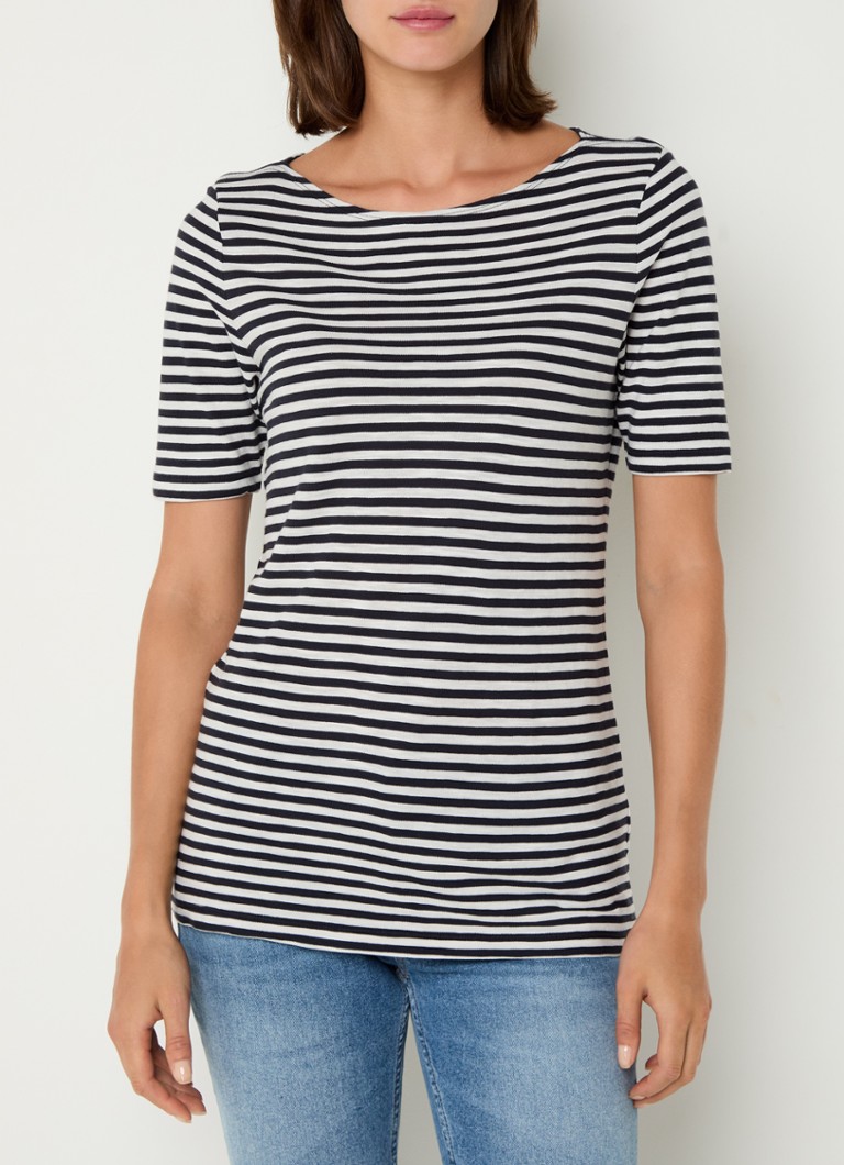 Marc O'Polo T-shirt with boat neckline and stripe print