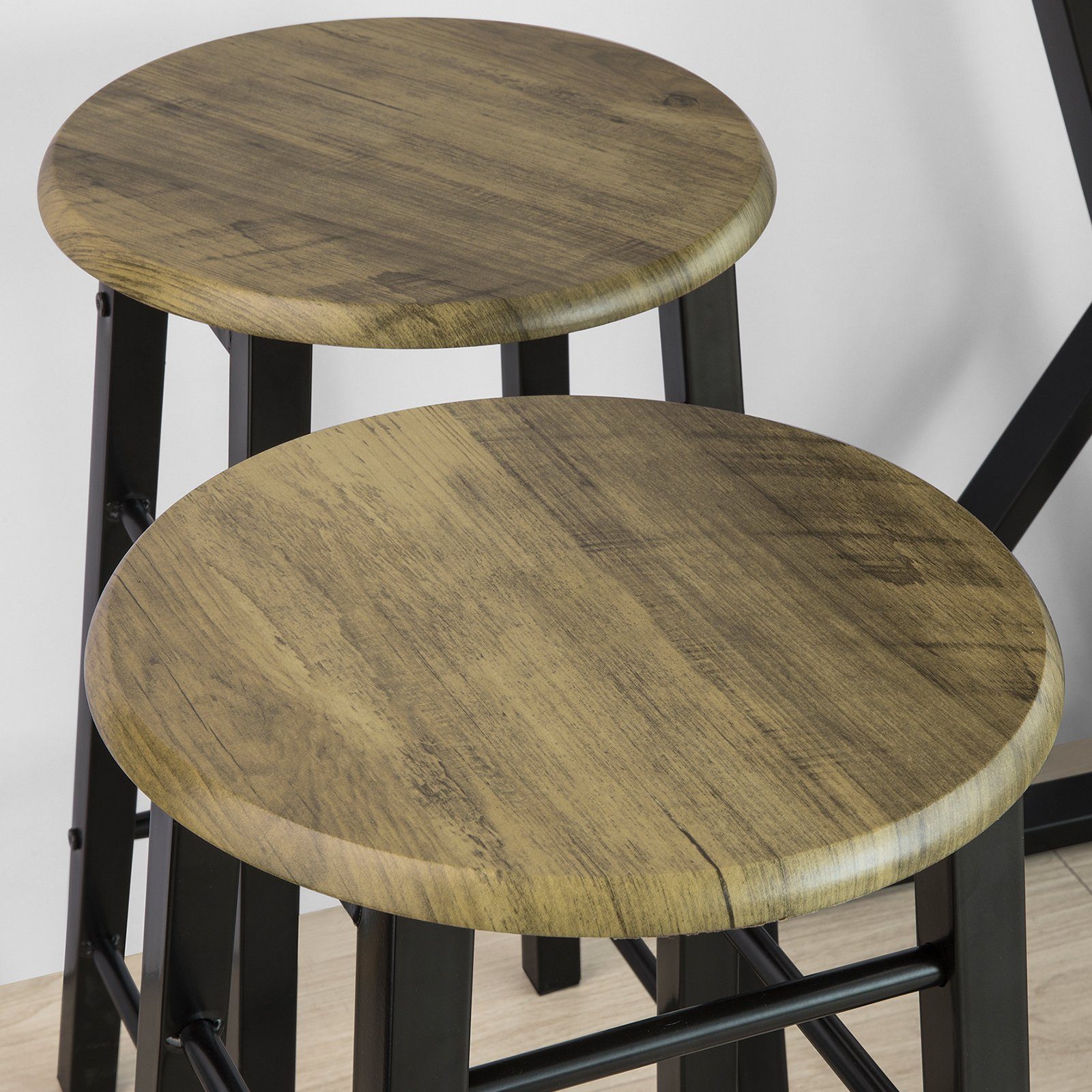 SoBuy Essgruppe OGT24, (5-tlg), 5-teilige Essgruppe Esstisch mit 4 Stühlen Klapptisch Esszimmer Sitzgruppe Küche Küchentisch Holztisch klappbar im Industrial-Look