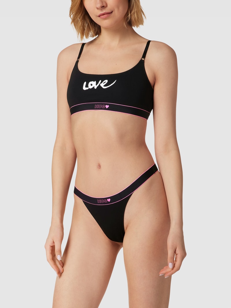 Bralette mit Statement-Print Modell 'VALENTINE' in schwarz