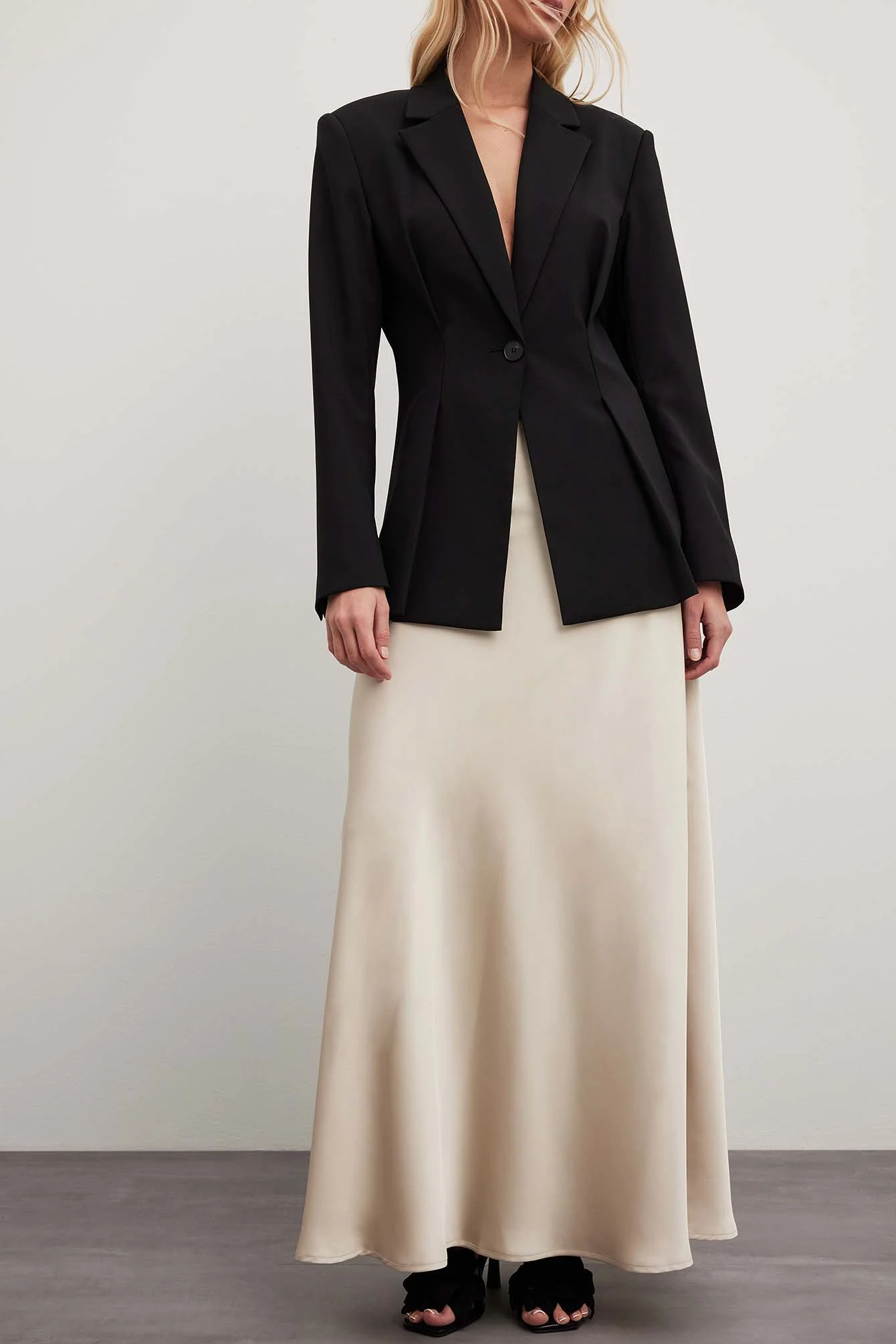 Maxirock aus Satin mit mittelhoher Taille