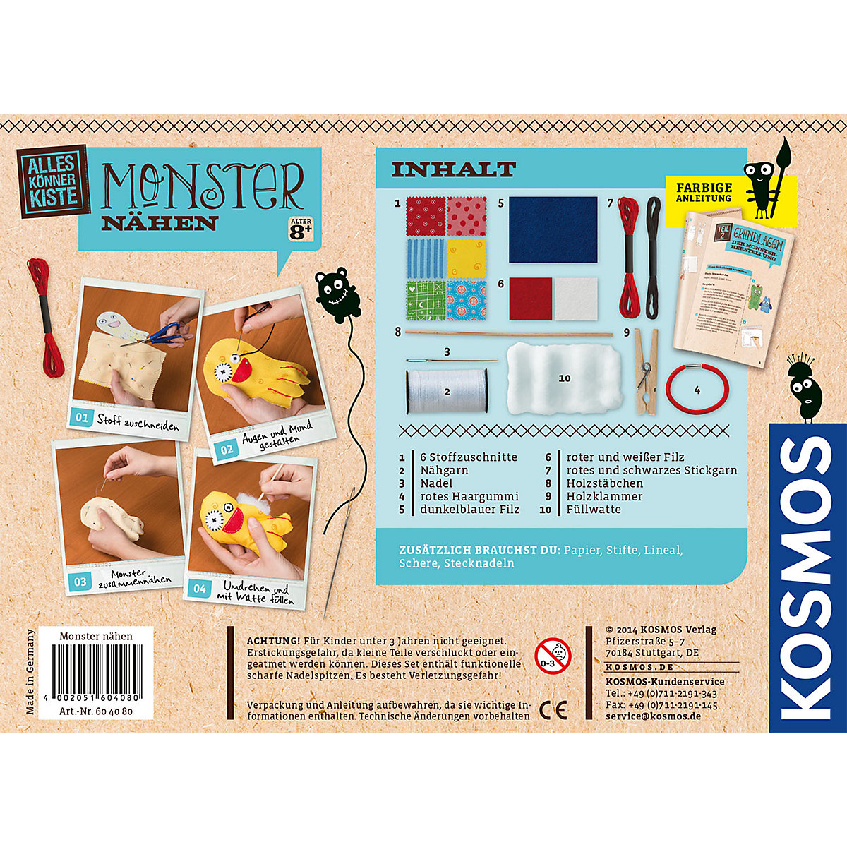 Alleskönnerkiste - Bastelbox Monster nähen