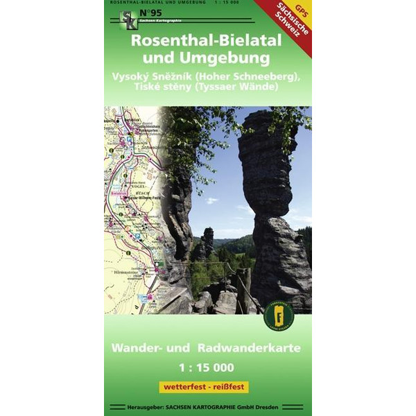 Rosenthal-Bielatal und Umgebung 1 : 15 000 - Wanderkarte