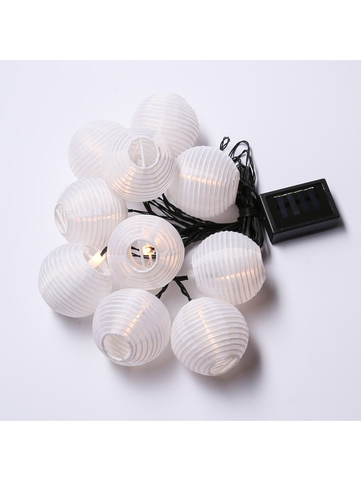 MARELIDA LED Solar Lichterkette 10 Lampions in weiß - L: 4,5m günstig kaufen onesize