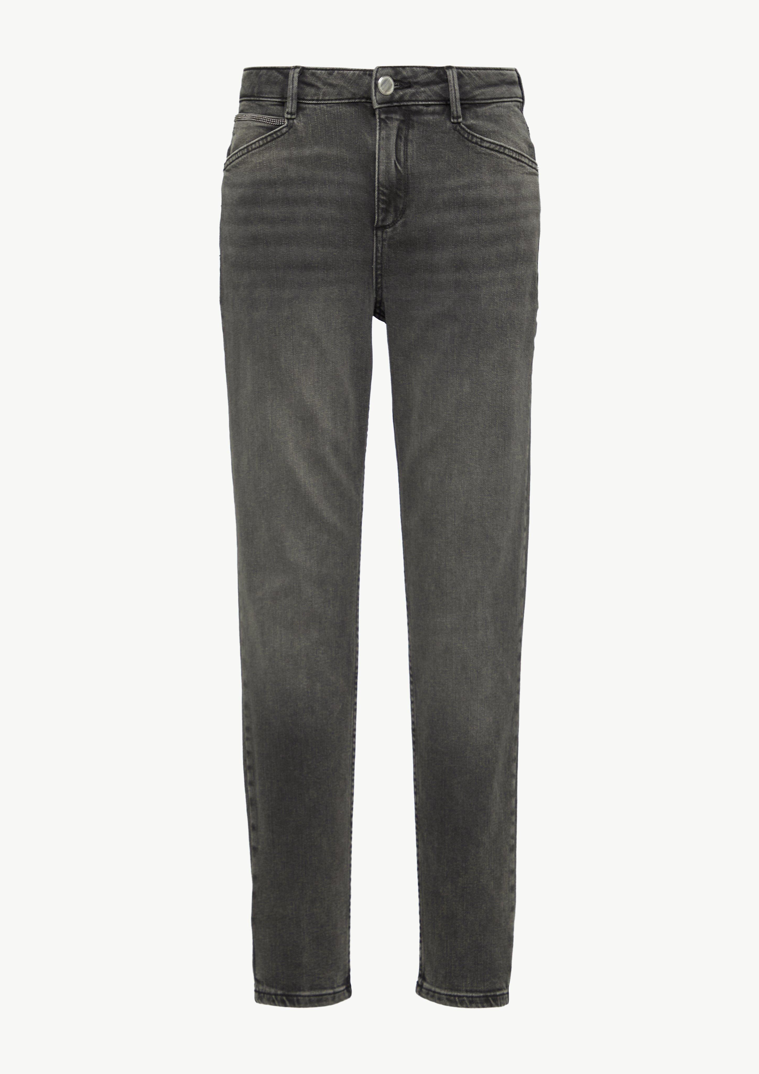 Jeans-Hose mit Schmuckdetails - dunkelgrau