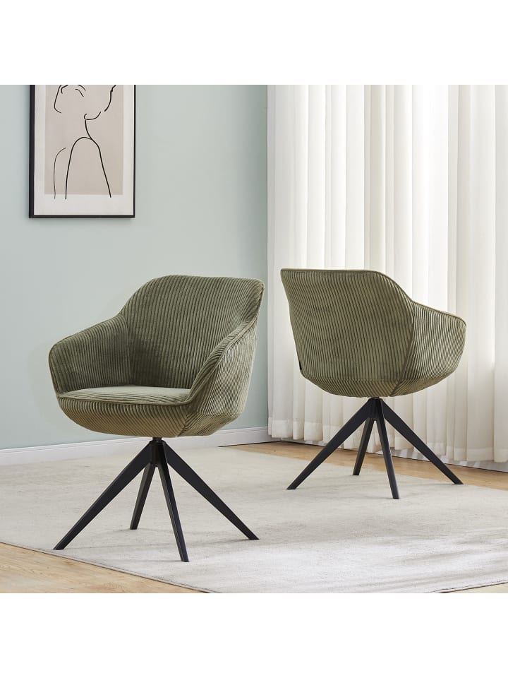 B&D Home Drehstuhl ARVIT in Grün - (B)58 x (H)81 x (T)61 cm günstig kaufen onesize