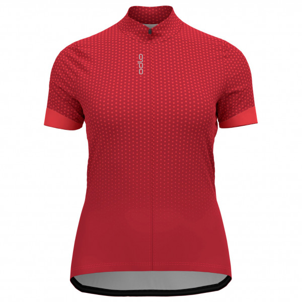 Odlo - Women's T-Shirt S/U Collar S/S FZ Essential Print - Radtrikot