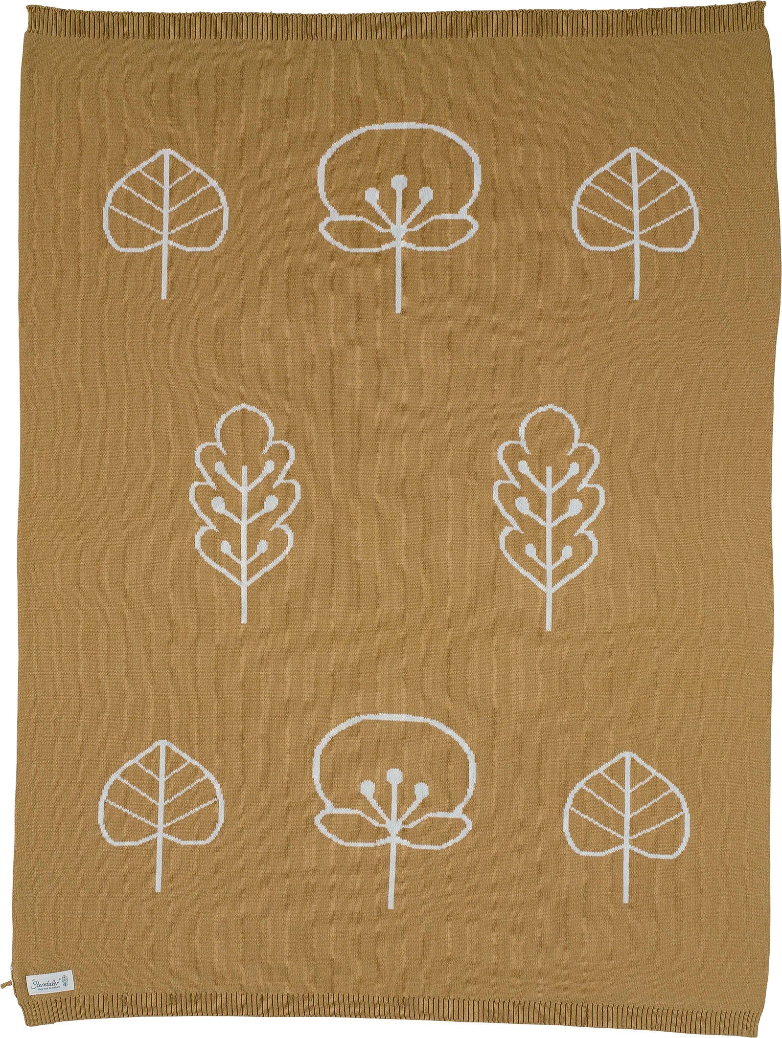 Babydecke Strick, Sterntaler®, mit feinen Blattmotiven, Kuscheldecke