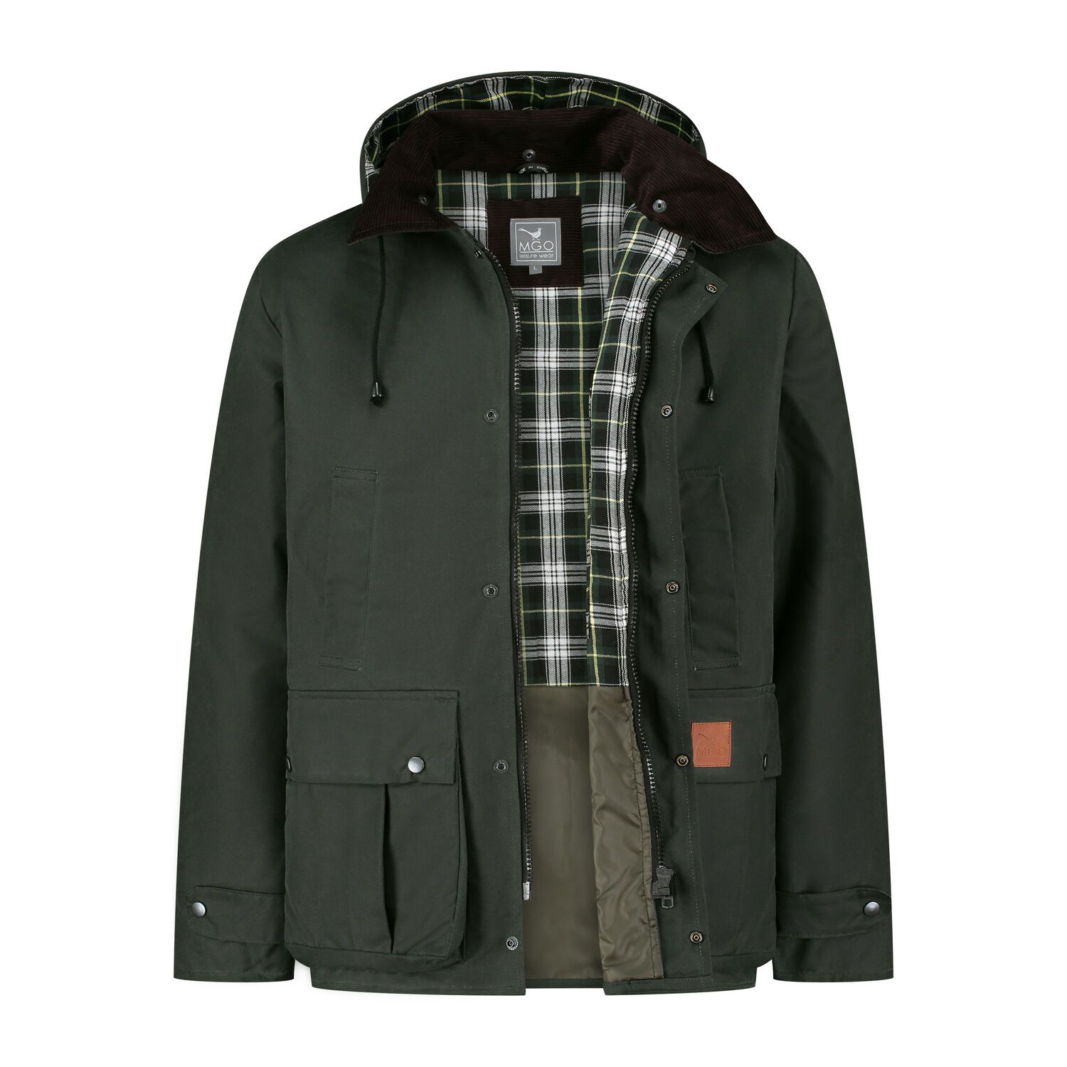 MGO Brandon Olive Herren Wachsjacke