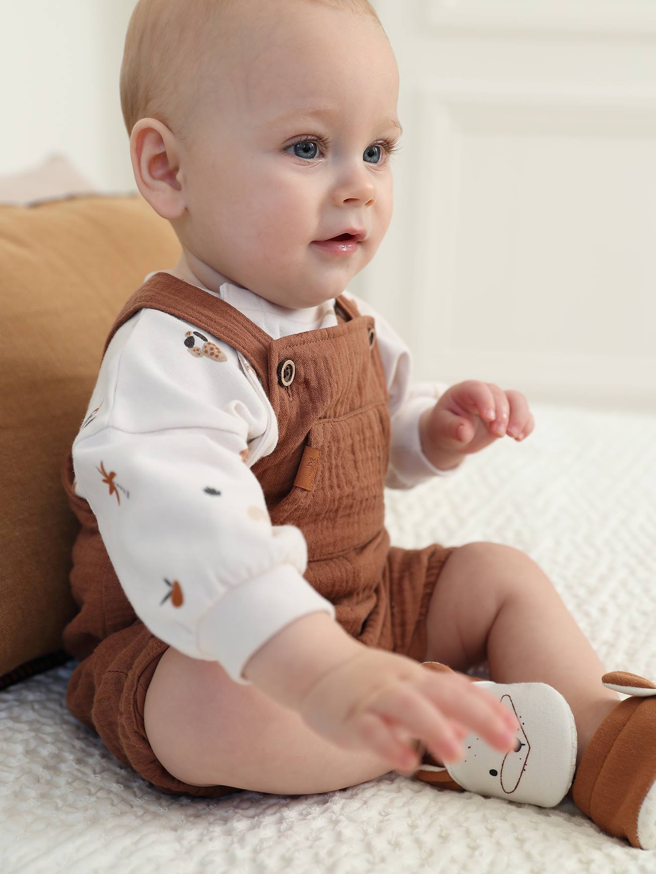 Sweat bébé ouverture devant écru