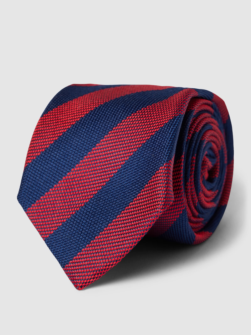Seidenkrawatte mit Streifenmuster Modell 'WOVEN OXFORD' in rot