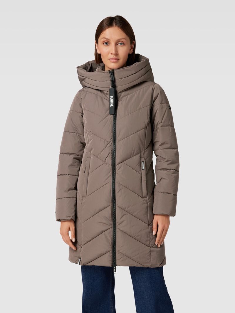 Steppjacke mit Kapuze Modell 'FORMIN' in taupe