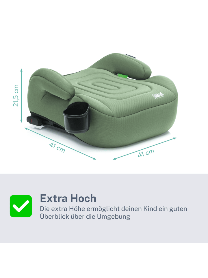 fillikid Sitzerhöhung mit verlängerbarer Isofix i-size Exklusiv in Grün günstig kaufen onesize