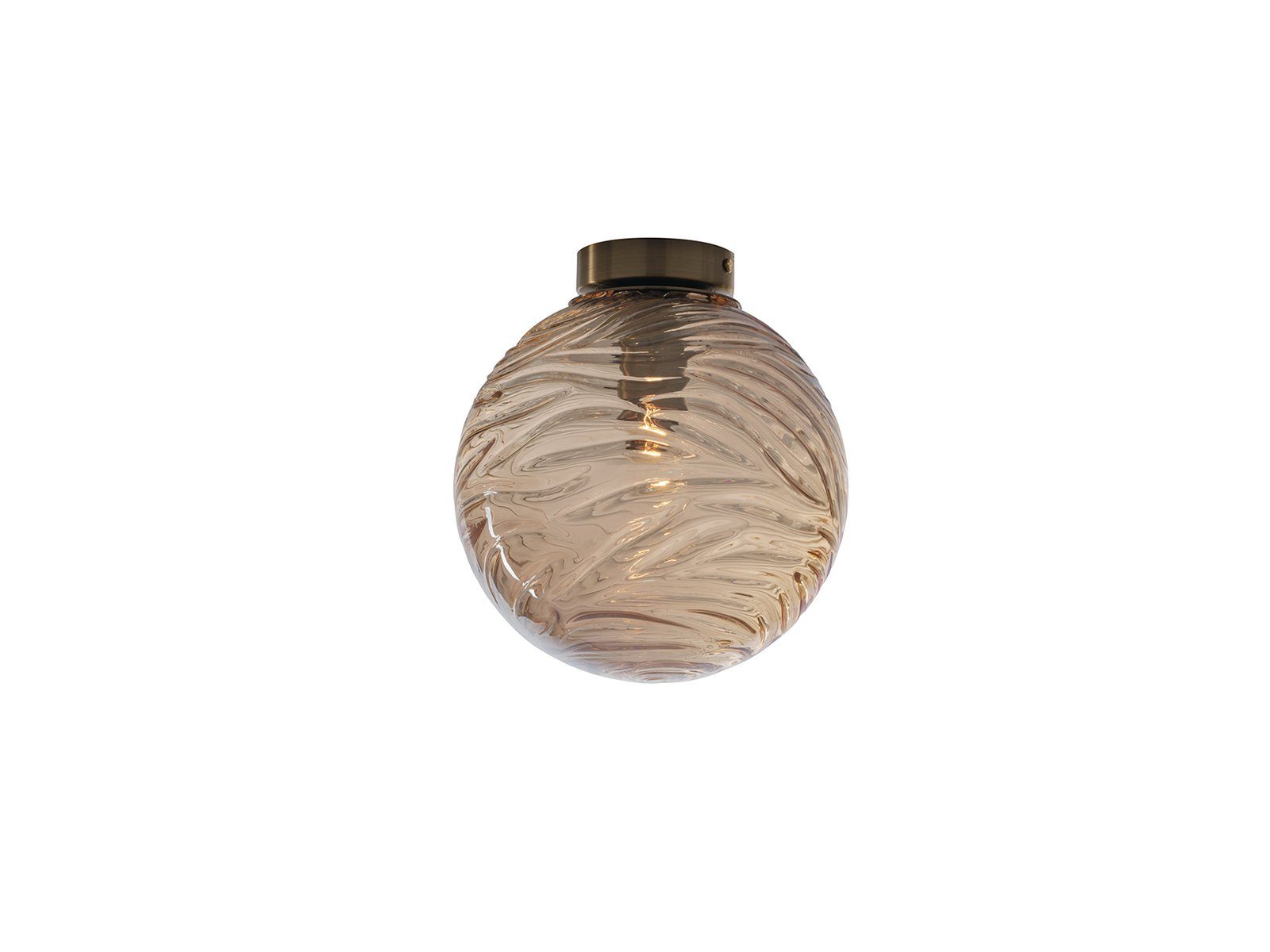 meineWunschleuchte LED Deckenleuchte, Dimmfunktion, LED wechselbar, Warmweiß, Designer Rauchglas Glas-kugel Ø 25cm für Treppenhaus & Ankleidezimmer